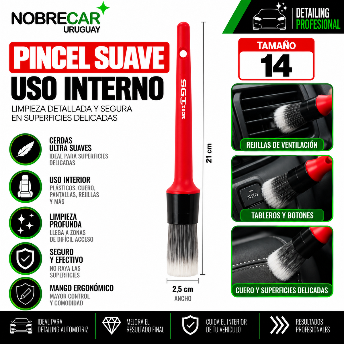 PINCEL SUAVE USO INTERNO TAMAÑO: 14 - SGT