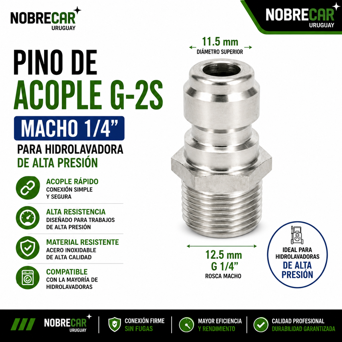 PINO ACOPLE G-2 S MACHO 1/4 LAVADORA DE ALTA PRESIÓN