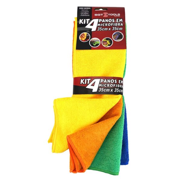 KIT 4 PAÑOS DE MICROFIBRA 35X35