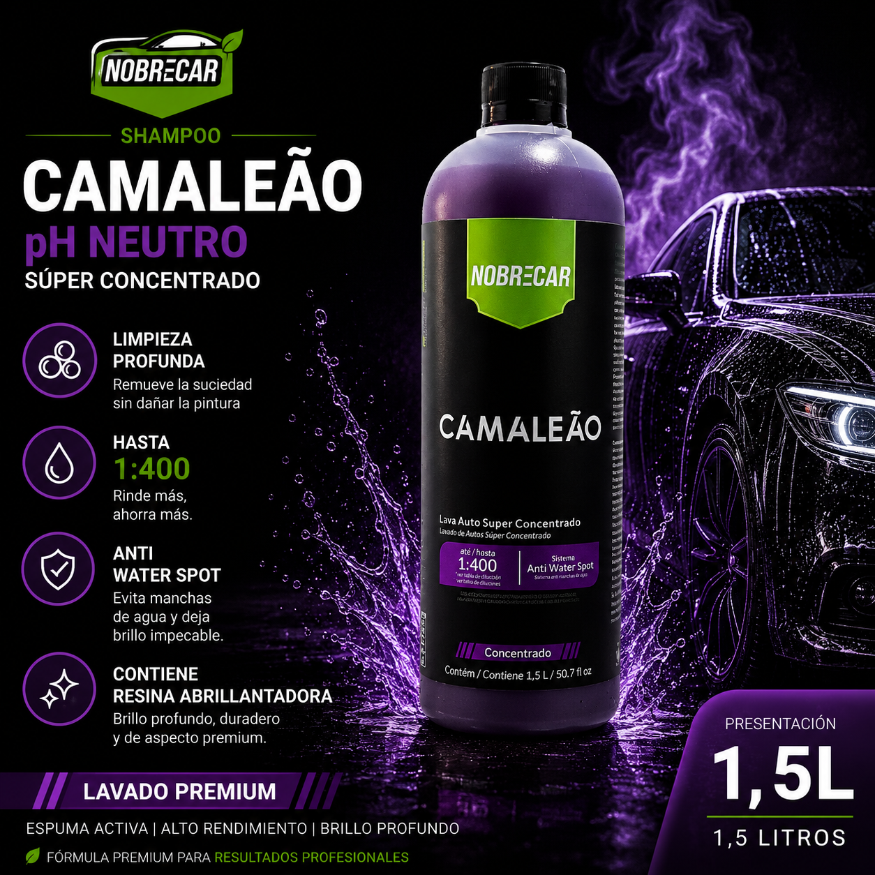 Shampoo Camaleón pH Neutro Súper Concentrado