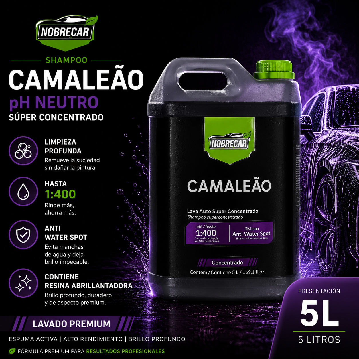 Shampoo Camaleón pH Neutro Súper Concentrado