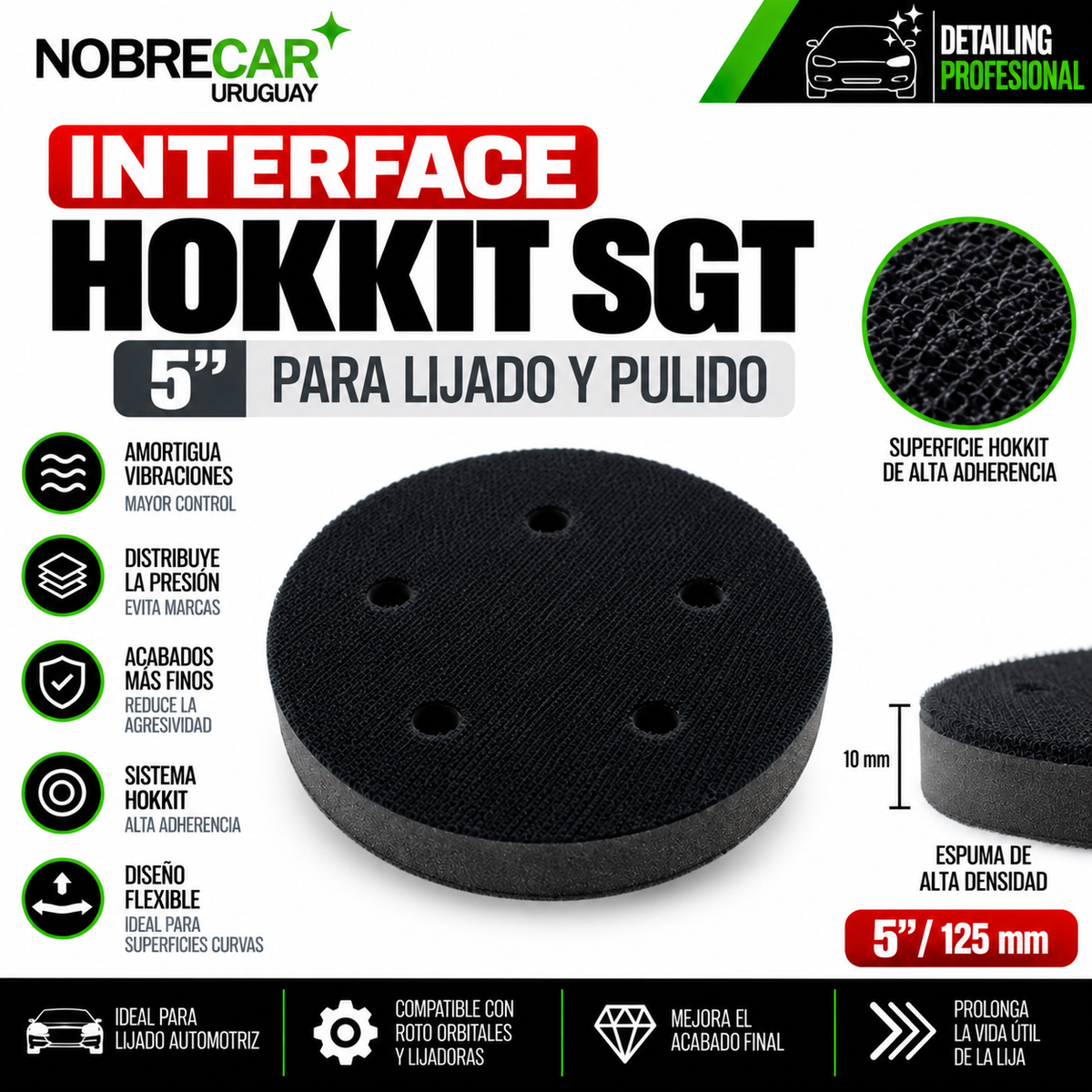 Interface Hokkit SGT 5" para Lijado y Pulido