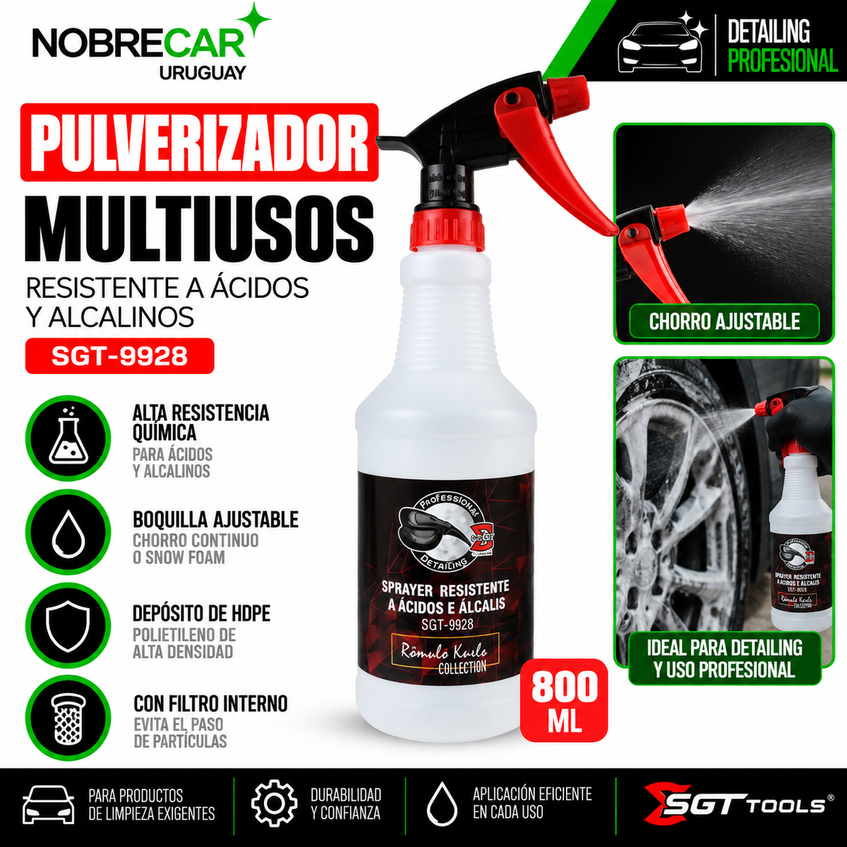 PULVERIZADOR MULTIUSOS RESISTENTE A ÁCIDOS Y ALCALINOS  800 ML - SGT-9928