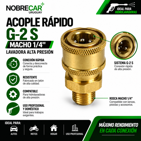 ACOPLE RAPIDO G-2 S MACHO 1/4 - LAVADORA ALTA PRESIÓN