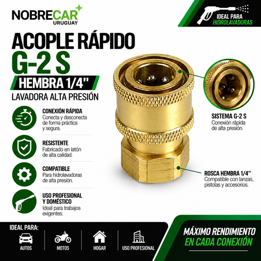 ACOPLE RAPIDO G-2 S HEMBRA 1/4 - LAVADORA ALTA PRESIÓN