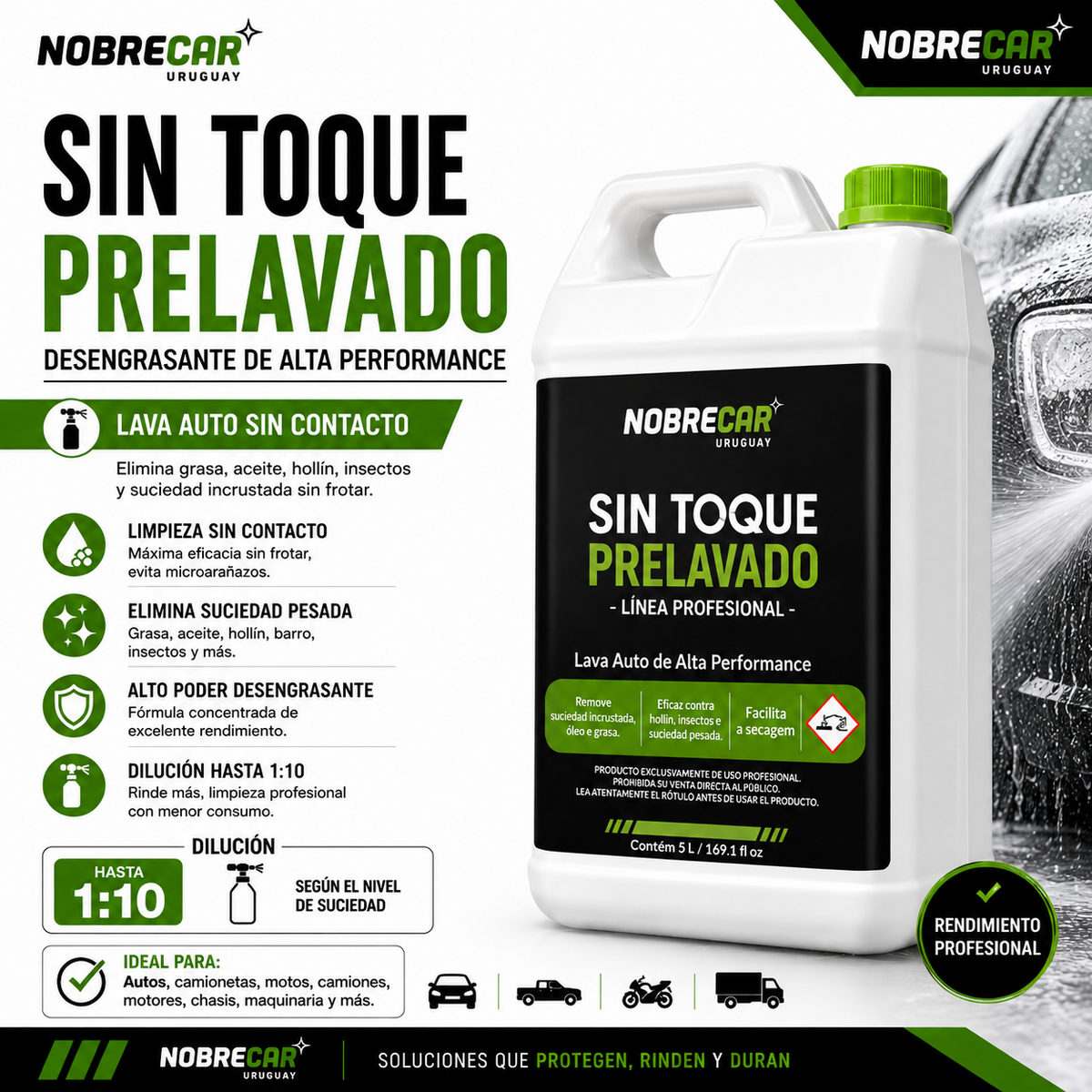 Desengrasante Profesional para Lavado sin Contacto SEM TOQUE - 5L