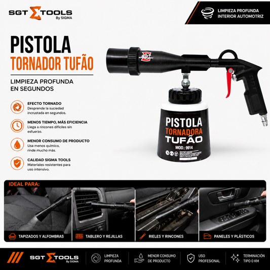 Pistola Tornador Tufão Sigma Tools | Limpieza Profunda Automotriz