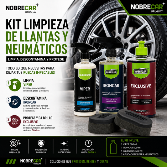 Kit Limpieza de Llantas y Neumáticos Nobrecar