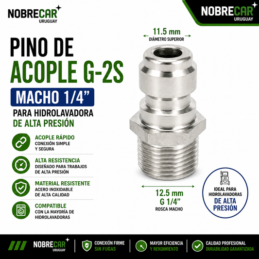 PINO ACOPLE G-2 S MACHO 1/4 LAVADORA DE ALTA PRESIÓN