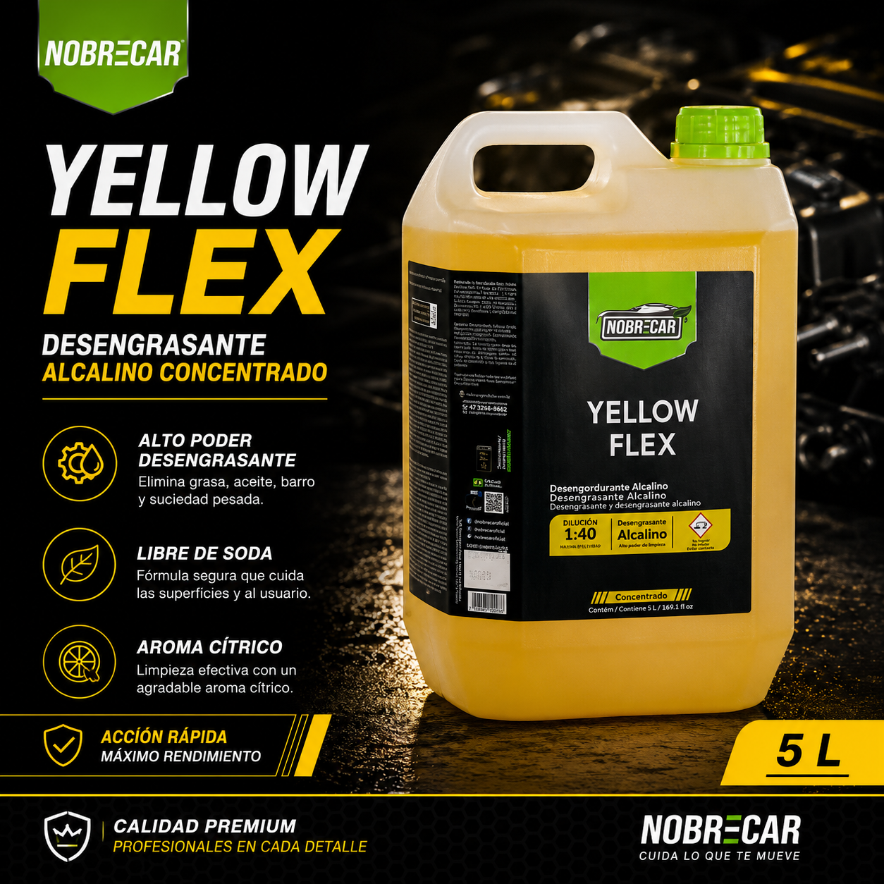 Yellow Flex | Desengrasante Alcalino Concentrado