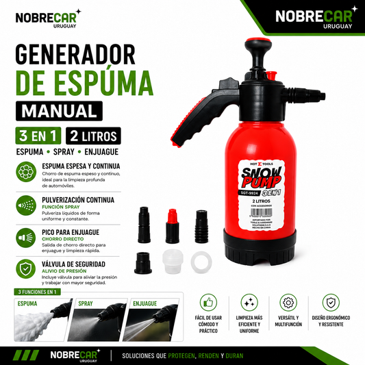 Generador de Espuma Manual 3 en 1 de 2 Litros