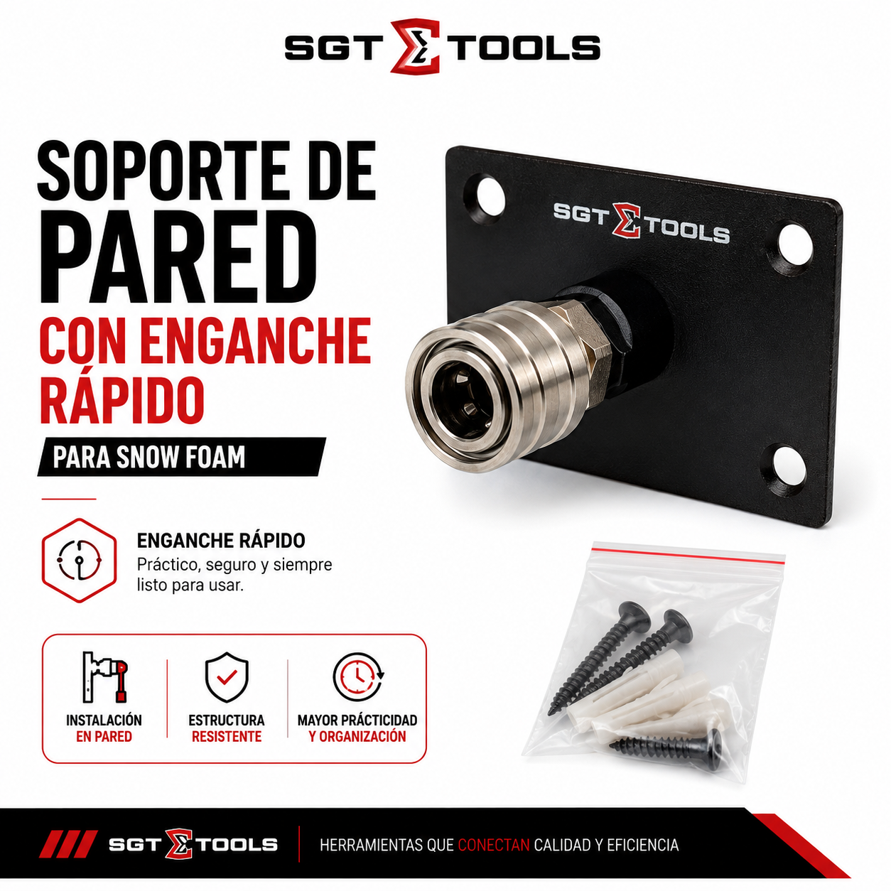 Soporte de Pared con Enganche Rápido para Snow Foam – SGT TOOLS