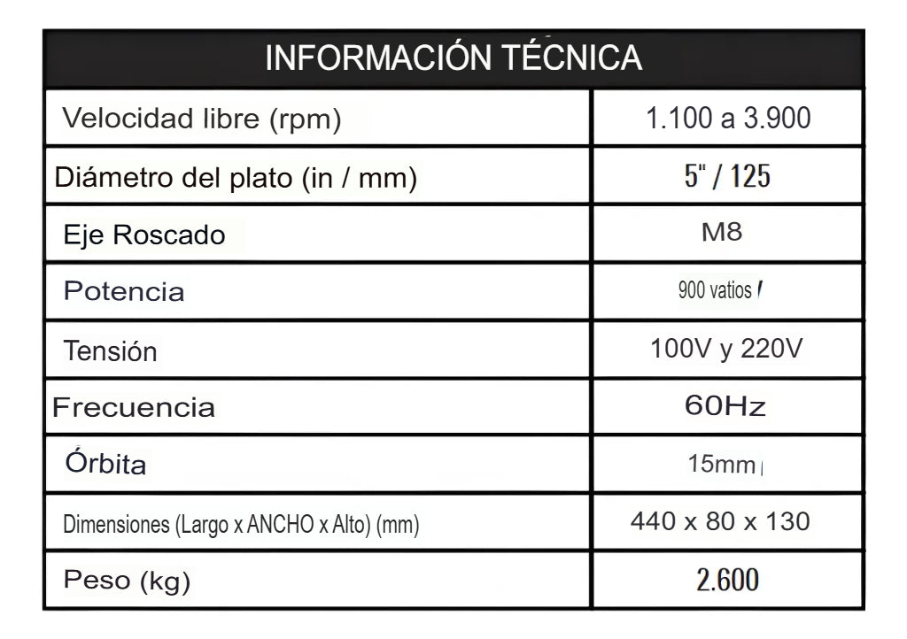 Pulidora Roto Orbital Sgt Pro Sgt5117 - 15mm 900w