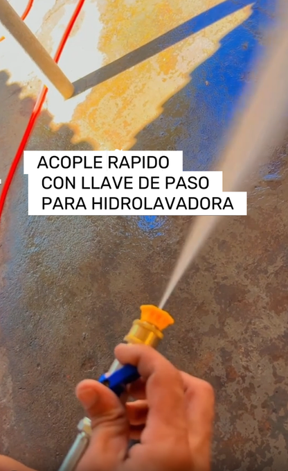 ACOPLE RAPIDO CON LLAVE DE PASO PARA HIDROLAVADORA